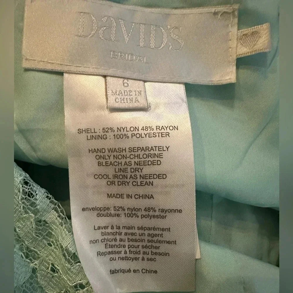 David’s bridal mint lace mini dress size 6 - Picture 12 of 12